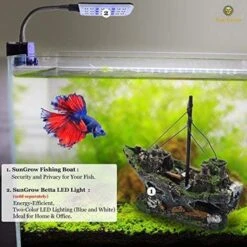 SunGrow Betta Shipwreck Resin Boat Aquarium Ornament & Fish Tank Decor -Plax Penn Shop 706222 PT5. AC SS1800 V1669178610