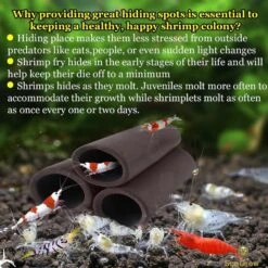 SunGrow Ceramic Shrimp & Betta Fish Hides For Aquarium, Breeding & Spawning Tube Tunnel -Plax Penn Shop 712926 PT3. AC SS1800 V1668615266