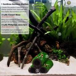 SunGrow Ceramic Shrimp & Betta Fish Hides For Aquarium, Breeding & Spawning Tube Tunnel -Plax Penn Shop 712926 PT4. AC SS1800 V1668615266