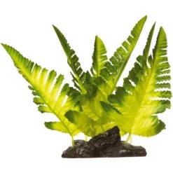 GloFish Yellow Fern Plant Aquarium Decor -Plax Penn Shop 714502 PT2. AC SS1800 V1670616721