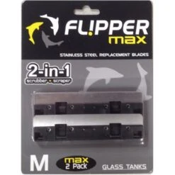 Flipper Max Stainless Steel Replacement Blades Algae Scraper, 2 Count