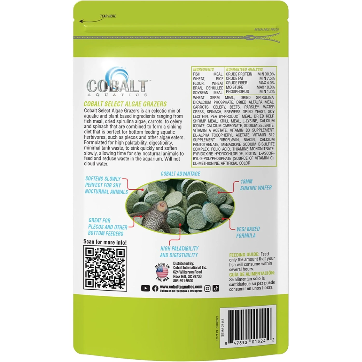 Cobalt Aquatics Select Algae Grazers Fish Food 4 Cobalt Aquatics Select Algae Grazers Fish Food - Image 2