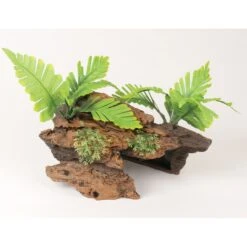 Marina Naturals Malaysian Driftwood With Plants Fish Ornaments, Medium