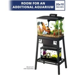 Aqueon Forge Metal Aquarium Stand, Black & Brown & Aqueon Standard Glass Rectangle Aquarium, 10-gal -Plax Penn Shop 811502 PT2. AC SS1800 V1679069093