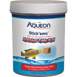 Aqueon Stick'ems Freeze-Dried Picky Eater Treat Fish Food, 0.7-oz Bag