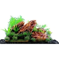 Penn-Plax Insta-Aquascape Aquarium Plant & Rock Formation Fish Ornament, Large, Multicolor