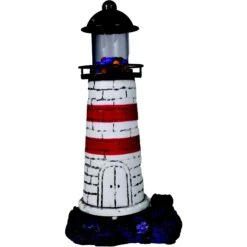Penn-Plax Deco-Replicas Aerating Lighthouse Fish Ornament, Multicolor