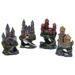 Penn-Plax Mini Assorted Castles Fihs Ornament, Multicolor
