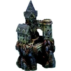 Penn-Plax Wizards Castle Fish Ornament, Small, Grey