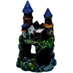 Penn-Plax Enchanted Castle Fish Ornament, Small, Multicolor