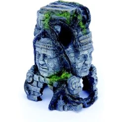 Penn-Plax Cambodian Rock Faces Fish Ornament, Grey