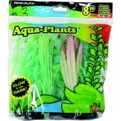 Penn-Plax Glow Fish Plant, Green, 6 Count