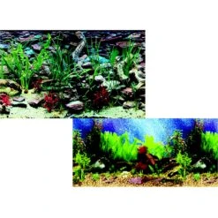 Penn-Plax Double-Sided Aquarium Fish Background, Tropical Blue/Shalescape