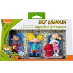 Penn-Plax Hey Arnold 3-Piece Aquarium Fish Ornament, Small, Multicolor