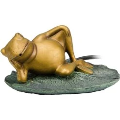Aquascape Lazy Frog On Lily Pad Spitter Fish Aquarium Ornament