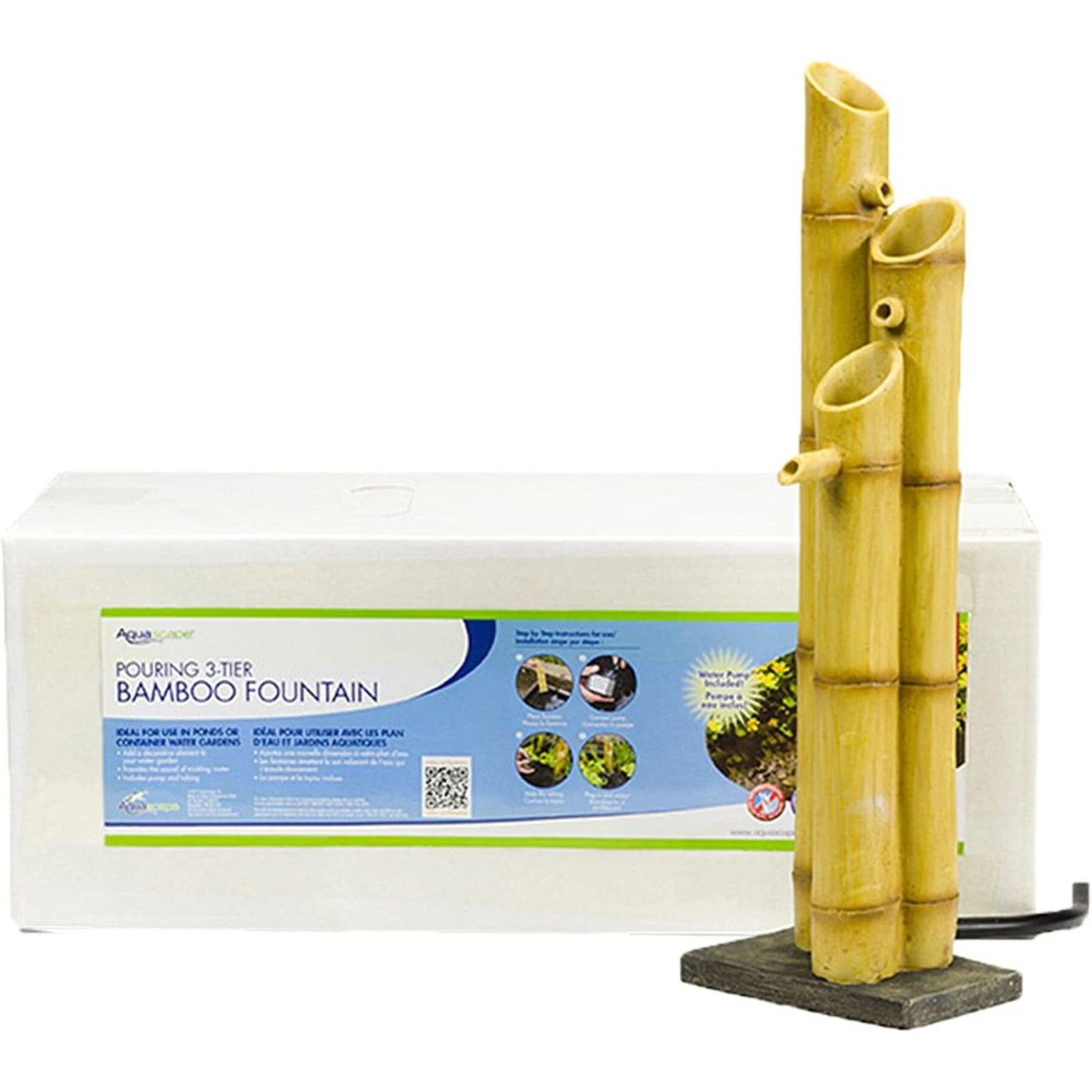 Aquascape Pouring 3-Tier Bamboo Fish Aquarium Fountain 4 Aquascape Pouring 3-Tier Bamboo Fish Aquarium Fountain - Image 2