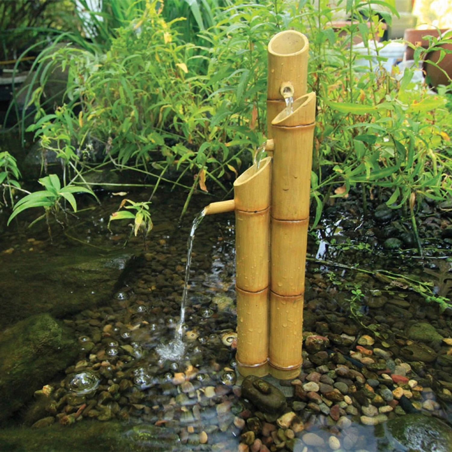 Aquascape Pouring 3-Tier Bamboo Fish Aquarium Fountain 6 Aquascape Pouring 3-Tier Bamboo Fish Aquarium Fountain - Image 4