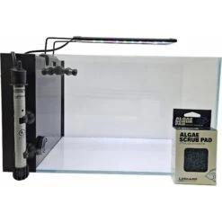 Lifegard CRYSTAL Peninsula Beveled Edge Low Iron Aquarium With Built In Side Filter, 5-mm