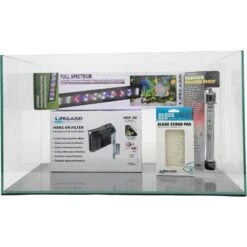 Lifegard CRYSTAL Beveled Edge Low Iron Rimless Aquarium With HOF-3 Hang On Filter, 6-mm, 17-gal