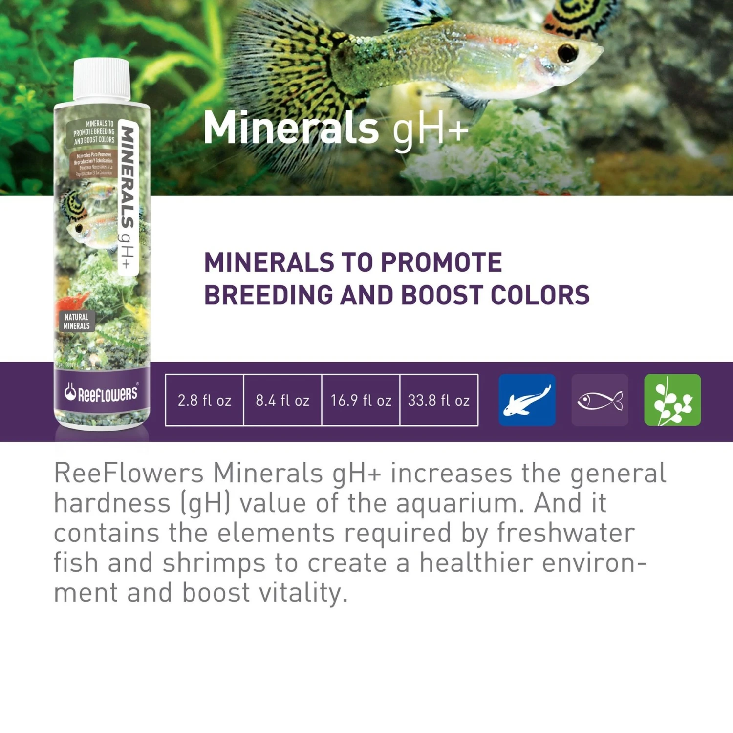Reeflowers Minerals GH+ Fish Aquarium Water Conditioner 4 Reeflowers Minerals GH+ Fish Aquarium Water Conditioner - Image 2