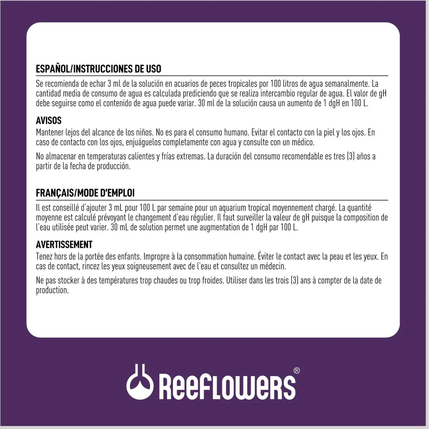 Reeflowers Minerals GH+ Fish Aquarium Water Conditioner 6 Reeflowers Minerals GH+ Fish Aquarium Water Conditioner - Image 4