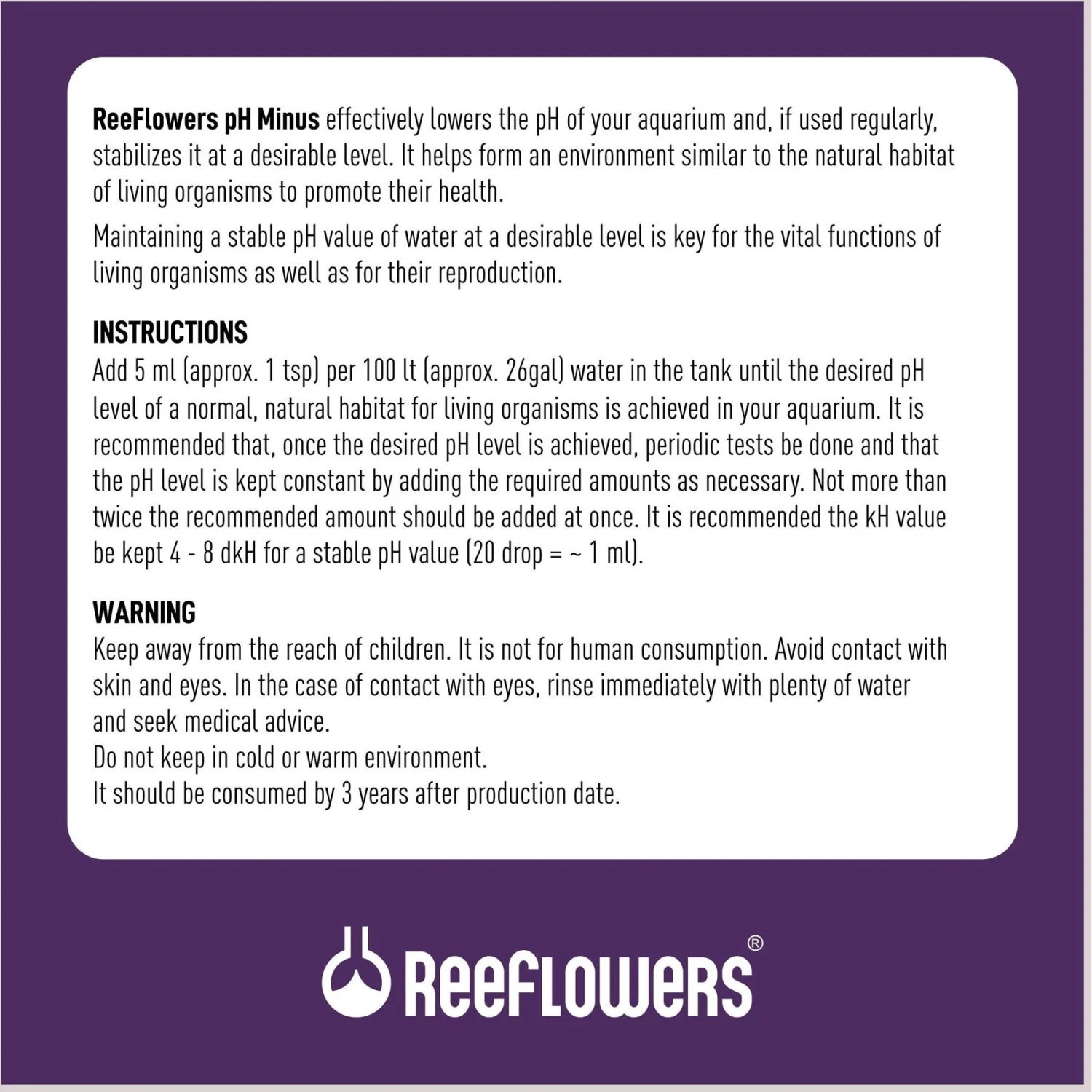 Reeflowers PH Minus Fish Aquarium Water Conditioner 5 Reeflowers PH Minus Fish Aquarium Water Conditioner - Image 3