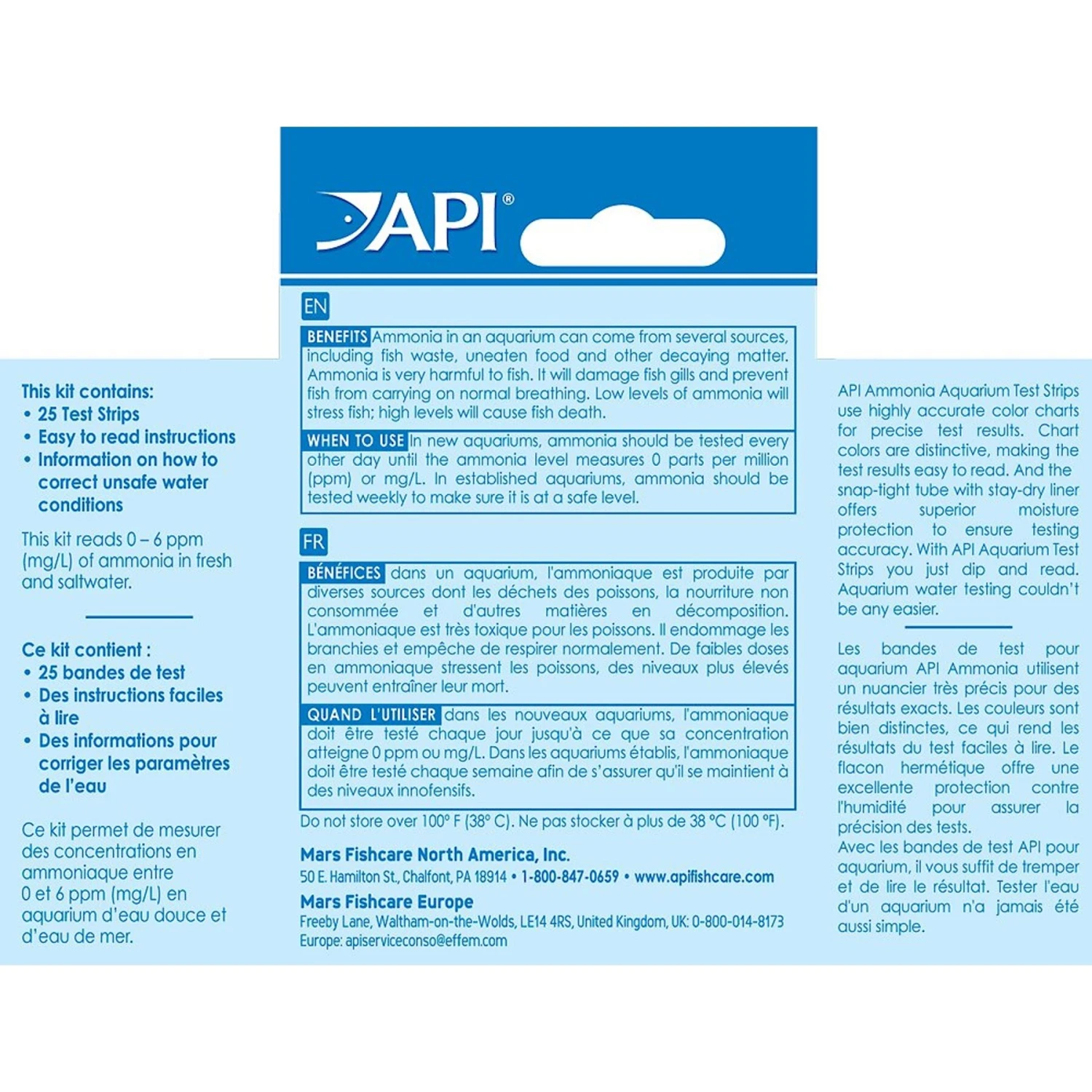 API Ammonia NH3/NH4 Freshwater & Saltwater Aquarium Test Strips 4 API Ammonia NH3/NH4 Freshwater & Saltwater Aquarium Test Strips - Image 2
