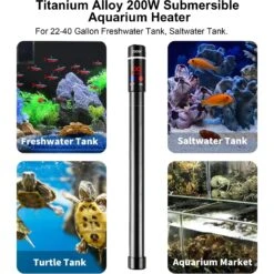 LvLrister Titanium Thermostat With Intelligent LED Display Submersible Aquarium Heater, 12.8-in, 200-watt -Plax Penn Shop 967166 PT3. AC SS1800 V1697724868