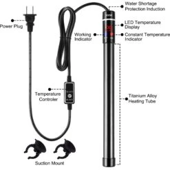 LvLrister Titanium Thermostat With Intelligent LED Display Submersible Aquarium Heater, 12.8-in, 200-watt -Plax Penn Shop 967166 PT5. AC SS1800 V1697727175