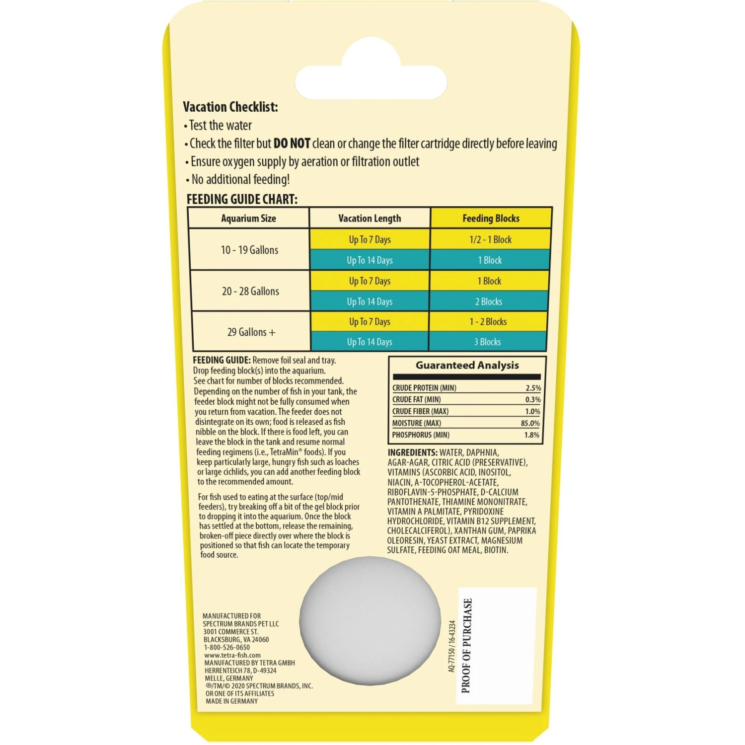 Tetra Vacation Tropical Slow Release Fish Feeder Food 4 Tetra Vacation Tropical Slow Release Fish Feeder Food - Image 2