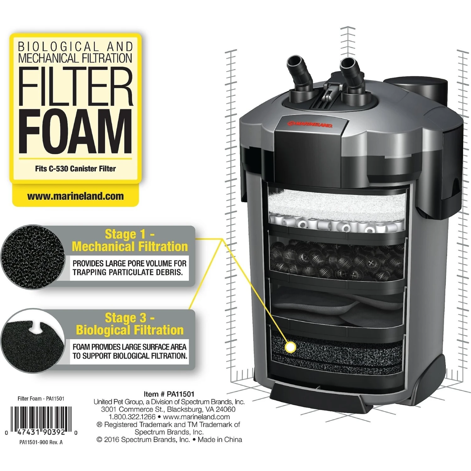 Marineland C-530 Canister Foam Filter Media 6 Marineland C-530 Canister Foam Filter Media - Image 4